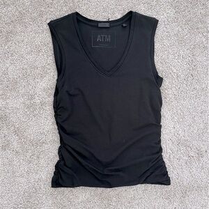 ATM Anthony Thomas Melillo Black Sleeveless V-Neck Shirt Size S